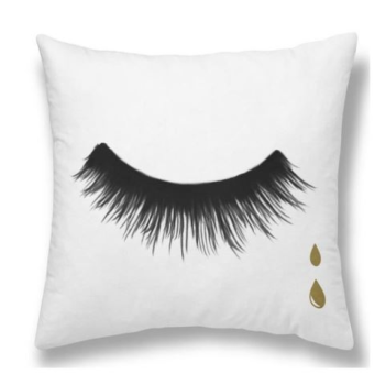 Coussin Imprimé Gold Label Blanc Noir Or, 30x30cm, 100% Coton