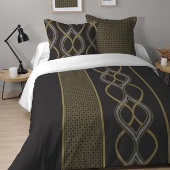 Housse de couette Johan, Thème Ethnique, Marron, Adulte, 220x240cm, 2 personnes, 100% Coton, Oeko-tex
