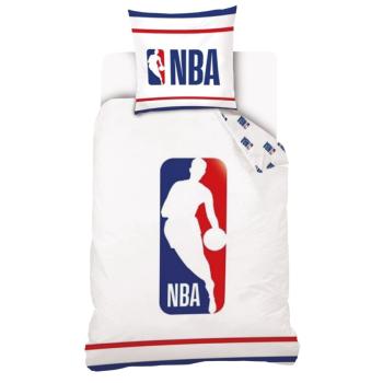Housse de couette Basket NBA, Bleu/Blanc, Enfant, 140x200cm, 1 personne, 100% Coton