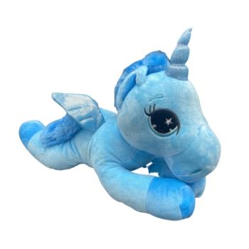 Peluche licorne, Bleu, 38 x 25 x 14 cm (Lxhxl), Polyester