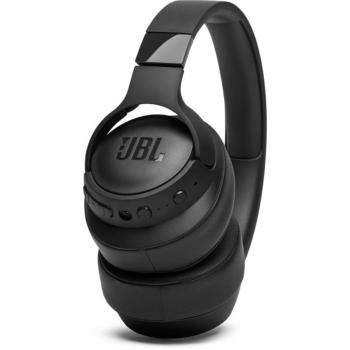 JBL Casque supra-aural sans fil à réduction de bruit active, Pure Bass, Autonomie 15h, Bluetooth, Noir
