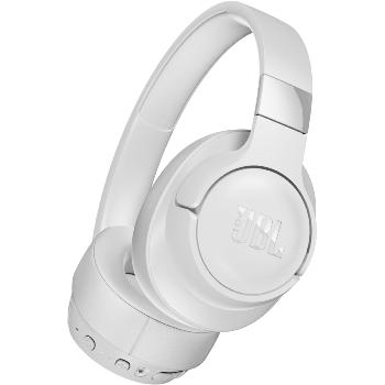 JBL Casque supra-aural sans fil à réduction de bruit active, Pure Bass, Autonomie 15h, Bluetooth, Blanc