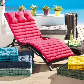 Coussin Matelass pour Bain de soleil, Framboise, 60x180cm, 100% Coton Oeko-Tex