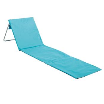 Matelas de plage lger et pliable, Avec poche zippe et sangle de maintien, Turquoise, Tube en acier, Impermable