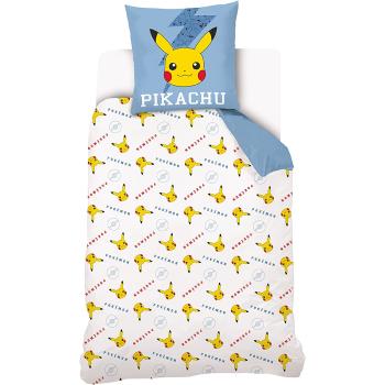 Housse de couette Pokémon Pikachu, Bleu/Jaune, Enfant, 140x200cm, 1 personne, 100% Coton