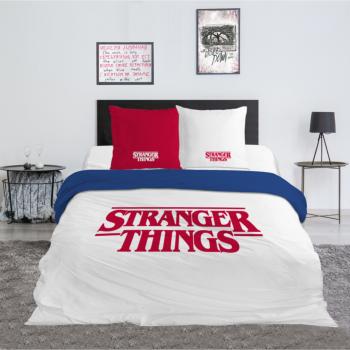 Housse de couette Stranger Things, Edition Collector, Rouge/Bleu, 220x240cm, 2 personnes, 100% Coton