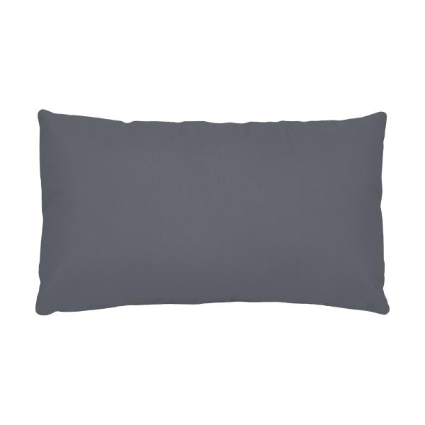 Taie d'oreiller unie, 50x70cm, Couleur Anthracite, 100% Coton 57 fils, Oeko-Tex