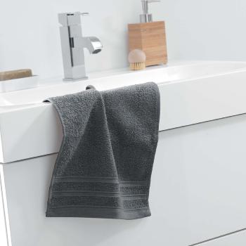 Serviette invit 30x50cm Unie Anthracite Gris fonc, 100% coton