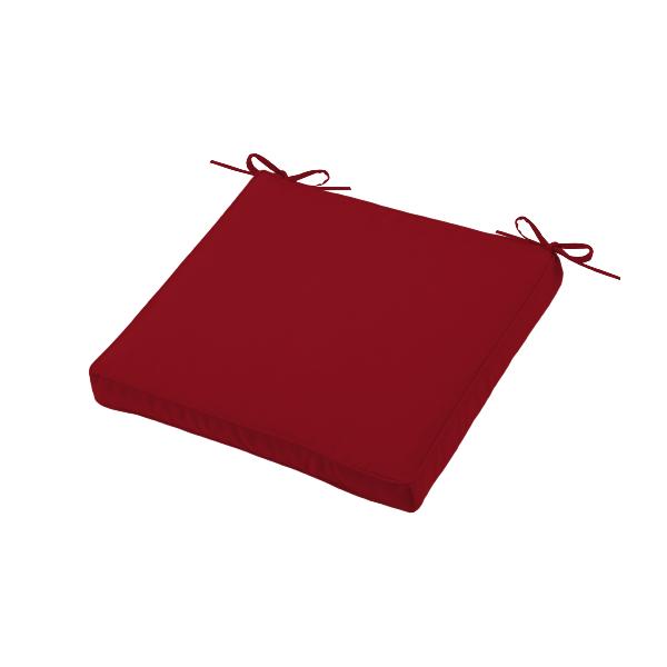 Galette de chaise déhoussable, Rouge, 40x40cm, 100% Microfibre, Attache à lacets
