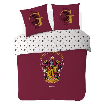 Housse de couette Harry Potter Gryffondor, Bordeaux, 200x200cm, 100% Coton