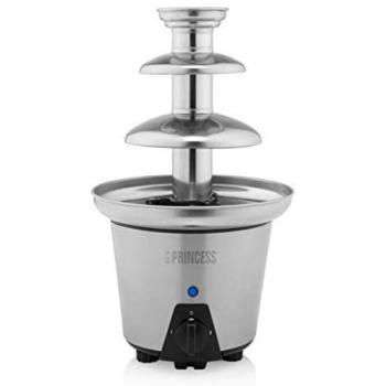 Fontaine à chocolat XL sur 3 niveaux, 8 personnes, en acier inoxydable, Inox, 0,7L, 90W, Compatible lave-vaisselle, 33x19cm