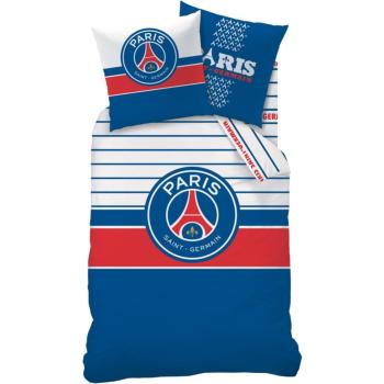 Housse de couette Paris Saint-Germain PSG Logo, Bleu/Rouge, 140x200cm, 1 personne, 100% Coton Oeko-Tex 