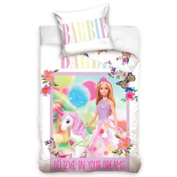 Housse de couette Disney Barbie Dreams, Rose/Blanc, 100x135cm, Lit bébé, 100% Coton
