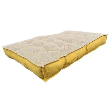 Matelas pour Palette Ocre Yellow, Jaune Rversible, 120x80x15cm, 100% Coton, Desert Chik