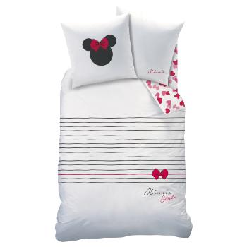 Housse de couette Minnie Signature Chic, Blanc/Rouge, Enfant, 140x200cm, 1 personne, 100% Coton