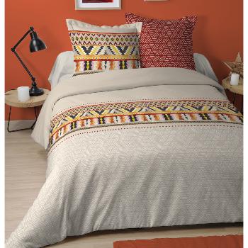 Housse de couette Puebla, Thème Ethnique, Marron clair, Adulte, 220x240cm, 2 personnes, 100% Coton