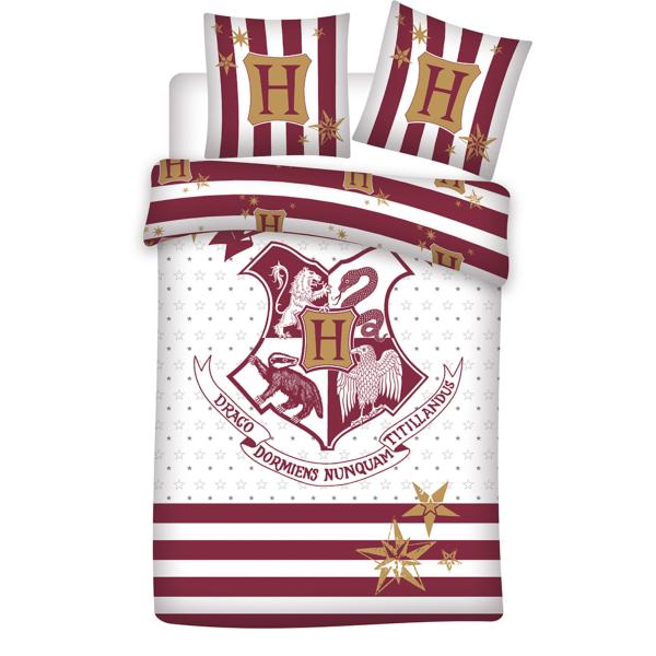 Housse de couette Harry Potter Gold, Bordeaux/Or, Enfant, 140x200cm, 1 personne, 100% Coton Bio