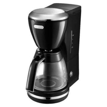 Cafetière à filtre Delonghi Icona, Noir/Chrome, Carafe en verre, Eco function, 1,25L pour 10 Tasses, 1000W