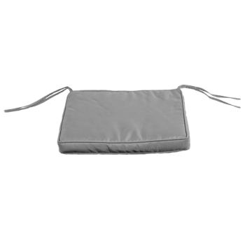 Essenciel, Galette de chaise d'extérieur, Confort et résistance, déhoussable, Déperlant, Gris foncé, 43x37x5cm, 100% Polyester, Attache liens, Finition passepoil