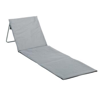 Matelas de plage léger et pliable, Avec poche zippée et sangle de maintien, Gris, Tube en acier, Imperméable