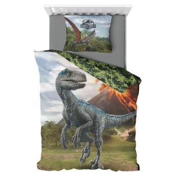 Housse de couette Jurassic World Raptor Blue, Multicolore, Enfant, 140x200cm, 1 personne, 100% Microfibre de qualit
