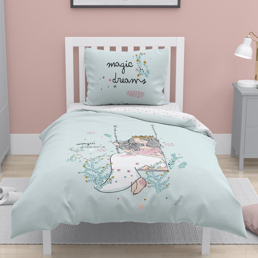 Snoozy mots Sweet Dreams Simple Réversible Polyester/Coton Facile Soins Parure de couette Tesco