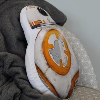 Coussin 3D Star Wars BB8, 38x32cm, Blanc, 100% Polyester