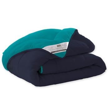 Couette Bicolore, Bleu/Mer du sud, 360gr/m², Très légère, 140x200cm, 1 personne, 100% Microfibre