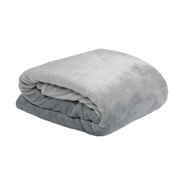 Couverture Moelleuse Doudou, Toucher tout doux, Perle/Gris clair, 220x240cm, 100% Polyester