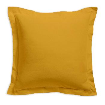 Taie d'oreiller unie, Jaune Safran, 75x75cm, 100% Coton  volant plat