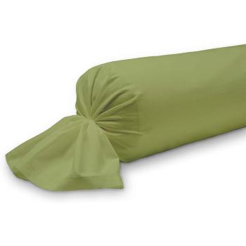 Taie de traversin unie, Vert Bambou, 45x185cm, 100% Coton