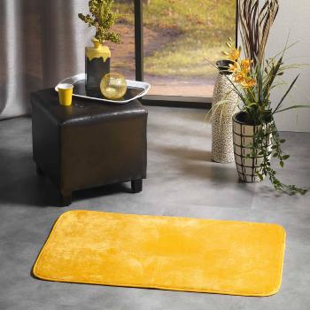 Tapis Flanelle tout doux, aspect velours, Jaune, 50x80cm, 100% Polyester