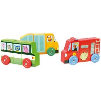 Rigol'Camion, Set de 3 camions en bois aimanté, Interchangeables