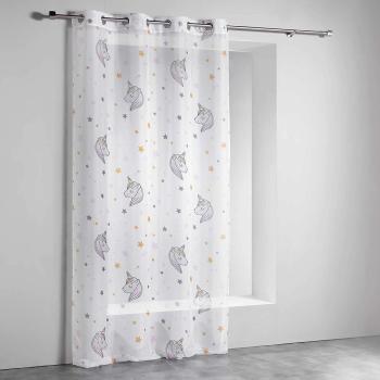 Panneau  Oeillets, Voile Licorne, Lilirose, Blanc, 140x240cm, 100% Microfibre, Prt  poser