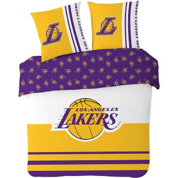 Housse de couette Basket Lakers Los Angeles, Violet/Jaune, 200x200cm, 100% Coton Oeko-Tex