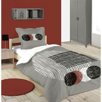 Housse de couette Spirales Dakar, Taupe, 140x200cm, 1 personne, 100% Coton