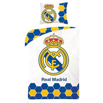 Housse de couette Real Madrid, 140x200cm, 1 personne, 100% Coton