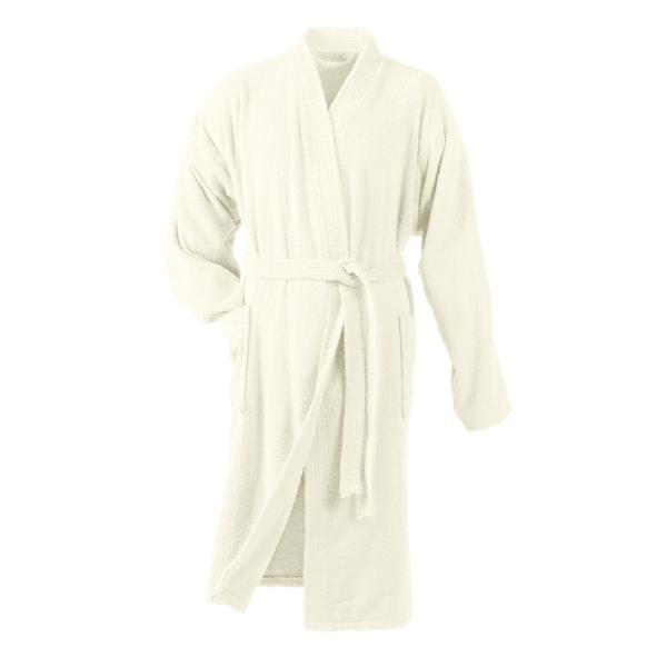 Peignoir de bain en éponge, Col Kimono, Naturel, Taille unique, Adulte, 100% Coton