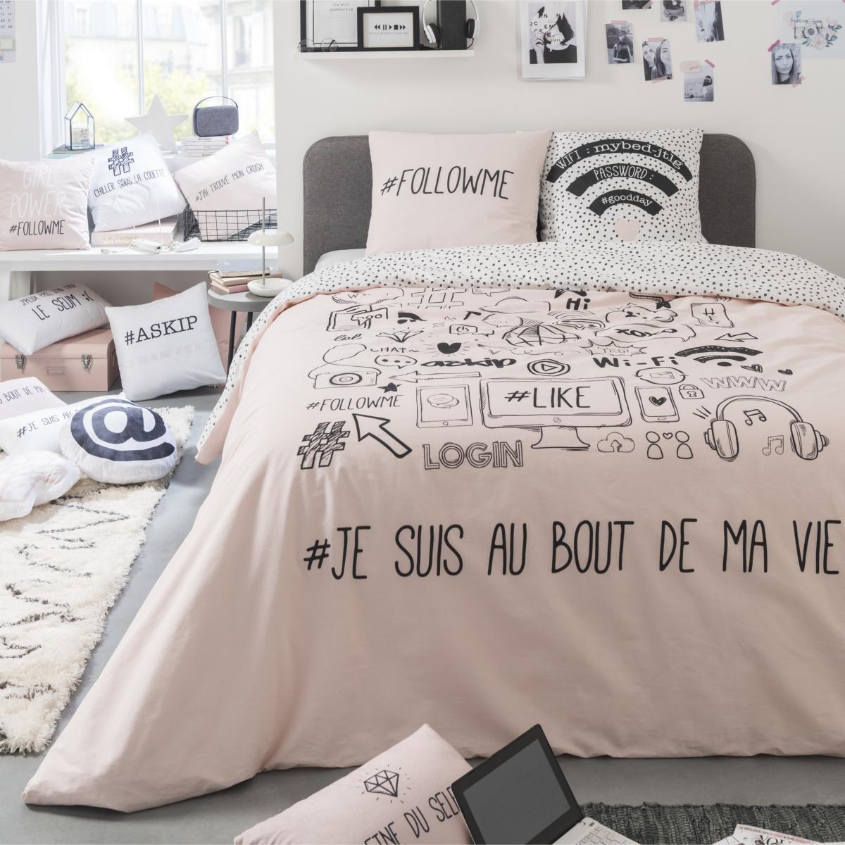 Parure de lit Goldie Set de Housse de Couette 200x200 cm avec 2 taies d'oreiller pour lit 2 Personnes 100% Coton Vision 