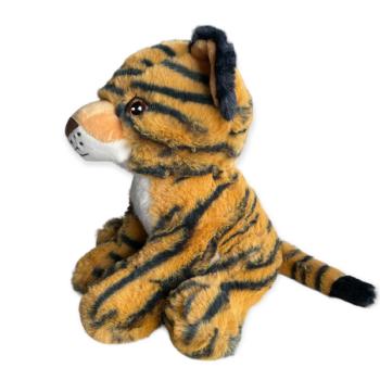 Peluche Riri le Tigre, Noir/Roux, 23cm, Position assise, Toucher agréable et tout doux, 100% polyester 