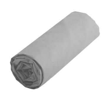 Drap housse uni 160x200cm, Bonnet de 25cm, 2 personnes, Perle/Gris clair, 100% Coton 57 fils, Oeko-Tex