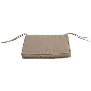 Essenciel, Galette de chaise d'extérieur, Confort et résistance, déhoussable, Déperlant, Taupe, 43x37x5cm, 100% Polyester, Attache liens, Finition passepoil