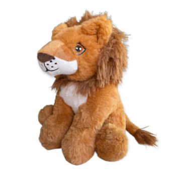 Peluche Léo le Lion, Marron, 23cm, Position assise, Toucher agréable et tout doux, 100% polyester 