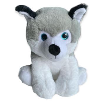 Peluche Ruby le Husky, Gris/Blanc, 23cm, Position assise, Toucher agréable et tout doux, 100% polyester 