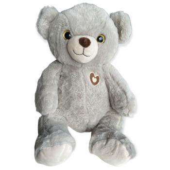 Peluche Nounours gris, Gris clair, 28cm, Toucher agréable et tout doux, 100% polyester 