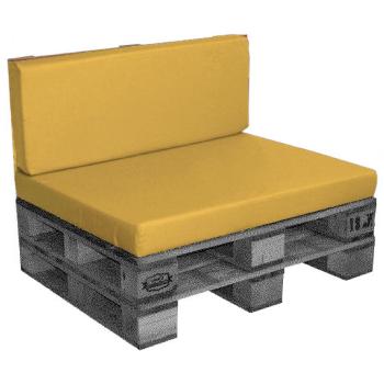 Coussin/Matelas d'extérieur pour Palette [EUR] en Fibre compressée, Déhoussable, Imperméable, Jaune, 120x80x10cm, 100% Polyester