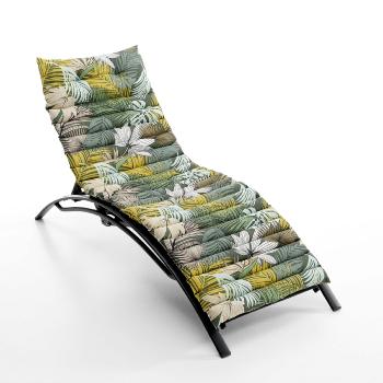 Coussin Matelassé pour Bain de soleil, Exotic Tropicleo, Vert, 60x180cm, 100% Coton Oeko-Tex