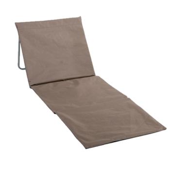 Matelas de plage léger et pliable, Avec poche zippée et sangle de maintien, Taupe, Tube en acier, Imperméable