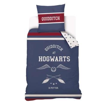 Housse de couette Harry Potter Quidditch, Bleu, 140x200cm, Enfant, 100% Coton Oeko-Tex