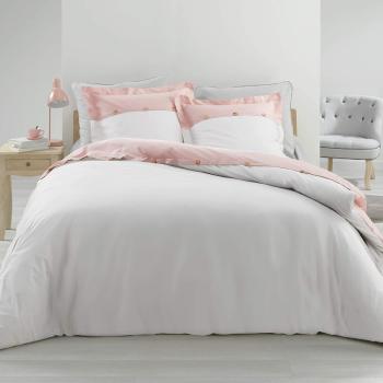 Housse de couette Vice Versa, Rose/Blanc, 220x240cm, 2 personnes, 100% Coton Percale 78 fils